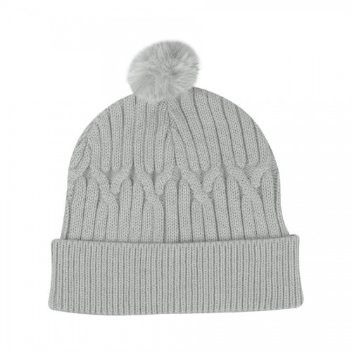 Embroidered Courtney Cable Knit rPET Pom Beanie Embroidered Courtney Cable Knit rPET Pom Beanie