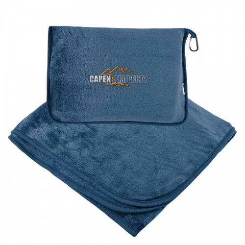 En Route rPET Embroidered Travel Blanket with Trolley Pillow Pouch