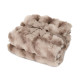 Embroidered Ruched Faux Fur Recycled Polyester Blanket