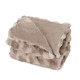 Embroidered Ruched Faux Fur Recycled Polyester Blanket