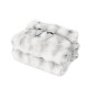 Embroidered Ruched Faux Fur Recycled Polyester Blanket