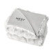 Embroidered Ruched Faux Fur Recycled Polyester Blanket