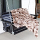Embroidered Ruched Faux Fur Recycled Polyester Blanket