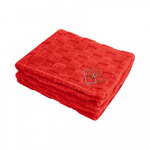 Embroidered rPET Checkered Sherpa Blanket