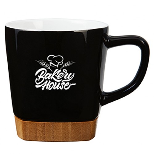 11oz Ceramic Mug with Removable Bamboo Coaster