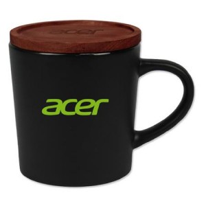 16oz Ceramic Mug with Wood Lid