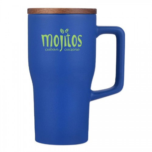 18oz Ceramic Mug with Wood Lid