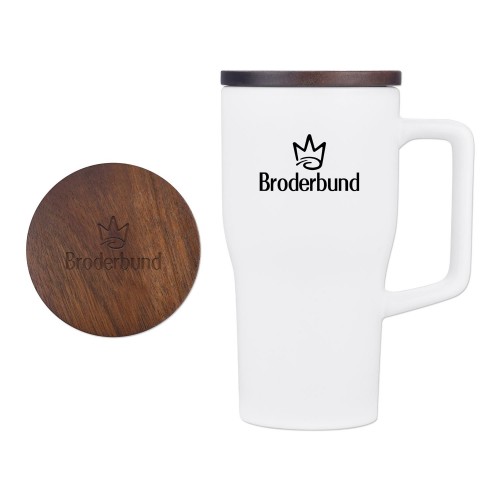 18oz Ceramic Mug with Wood Lid