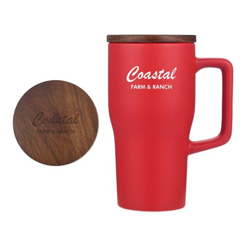 18oz Ceramic Mug with Wood Lid