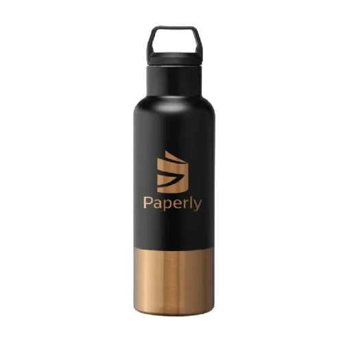 Aurelia 22.5oz Recycled Stainless Steel Copper Accent Double-Wall Bottle Aurelia 22.5oz Recycled Stainless Steel Copper Accent Double-Wall Bottle