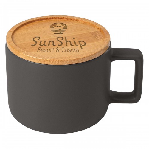 Caf Virtuoso 12oz Ceramic Mug with Bamboo Lid