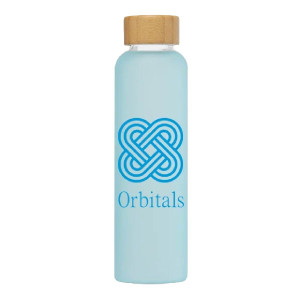 Lucerne 20oz Frosted Borosilicate Glass Bottle with Bamboo Lid