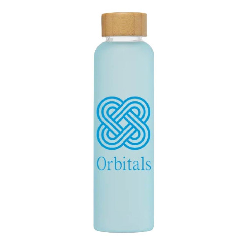 Lucerne 20oz Frosted Borosilicate Glass Bottle with Bamboo Lid