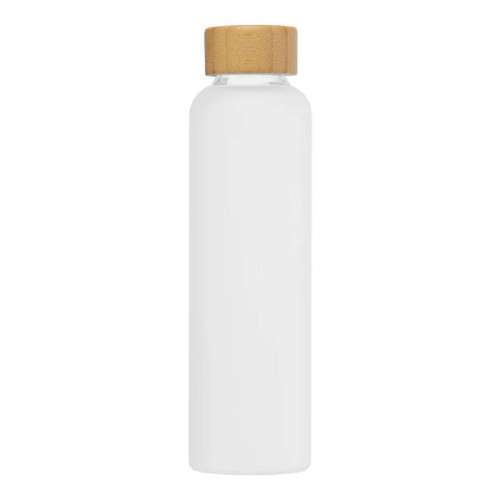 Lucerne 20oz Frosted Borosilicate Glass Bottle with Bamboo Lid