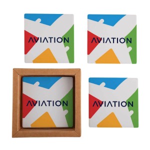 Square Ceramic 4 Piece Coaster Set in Box