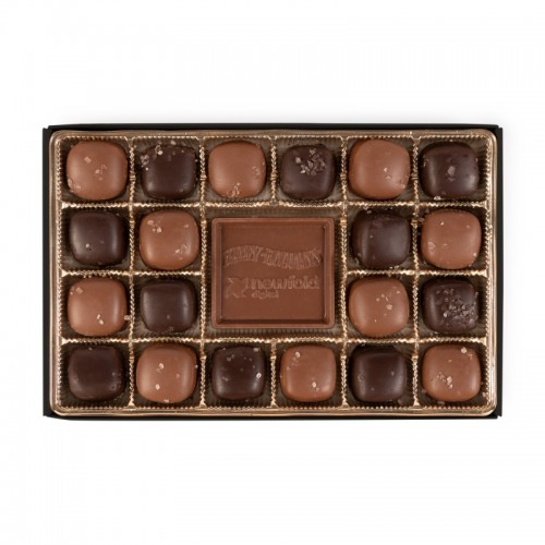 20 Piece Sea Salt Caramel Gift Box with Chocolate Centerpiece