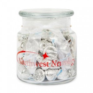 22 oz Glass Jar with Hershey's Chocolate Kisses