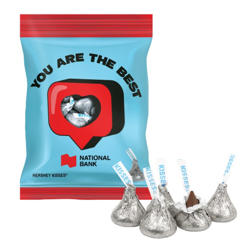 2 oz Full Color Digibag™ with Silver Hershey Kisses®