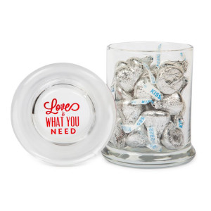 3.5 oz Glass Jar with Hershey's Chocolate Kisses