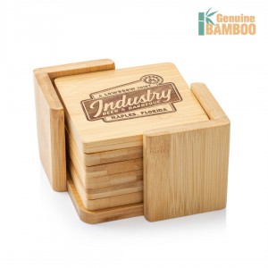 6 Piece Bamboo Coasters Set 6 Piece Bamboo Coasters Set