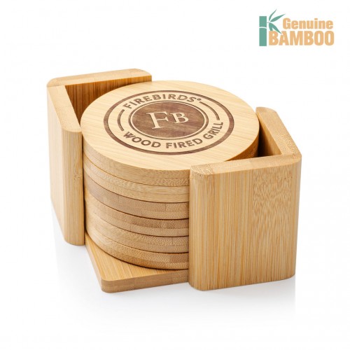 6 Piece Bamboo Coasters Set 6 Piece Bamboo Coasters Set