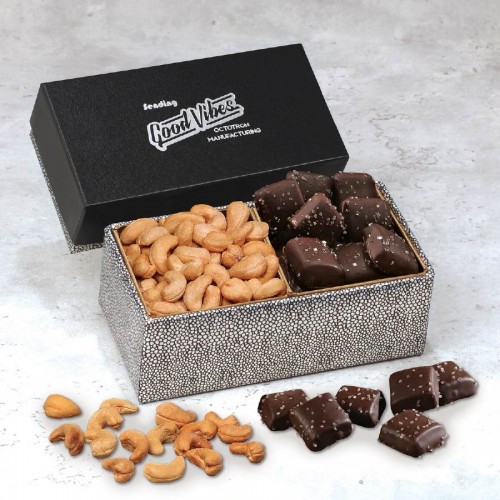 Cashews & Chocolate Sea Salt Caramels in Gift Box