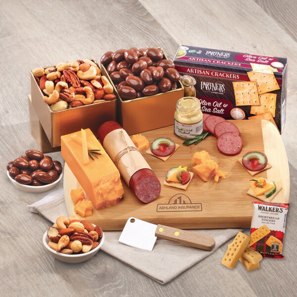 Flavorful Feast Charcuterie Board — client appreciation gift with custom logo