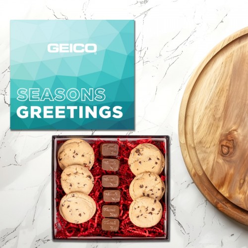 Chocolate Chip Cookies and Molded Chocolates in Gift Box Chocolate Chip Cookies and Molded Chocolates in Gift Box