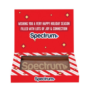 Custom Rectangle Etched Milk Chocolate Bar Greeting Card Box