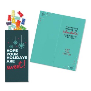 One Color Foil-Stamped Stock Sweeter Cards with Albanese® Gummi Bears