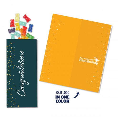 One Color Foil-Stamped Stock Sweeter Cards with Albanese® Gummi Bears