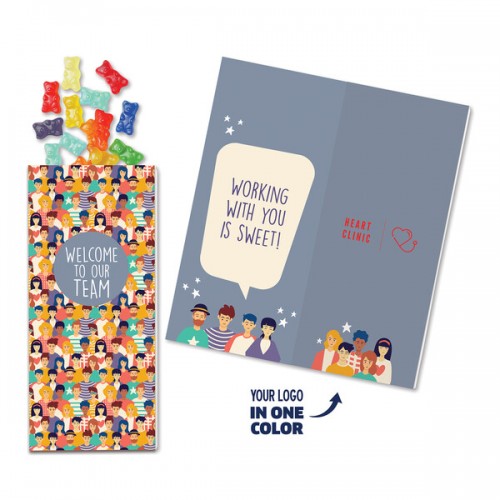 One Color Foil-Stamped Stock Sweeter Cards with Albanese® Gummi Bears