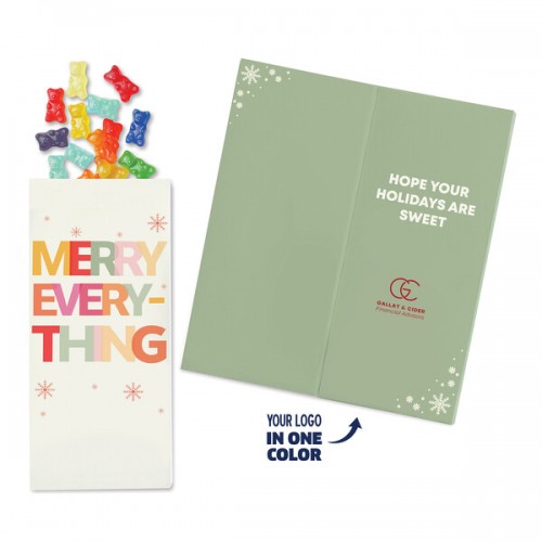 One Color Foil-Stamped Stock Sweeter Cards with Albanese® Gummi Bears