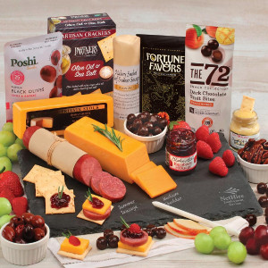 Genuine Slate Serving Plate with Charcuterie Favorites