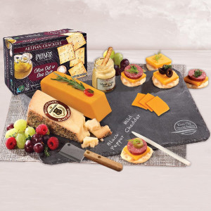 Genuine Slate Serving Plate with Wisconsin Cheese