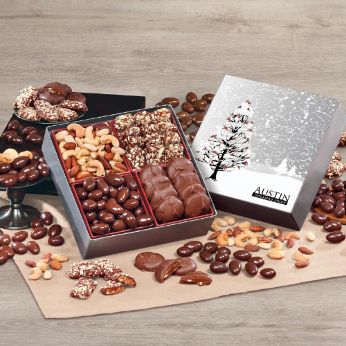 Holiday Gift Box with Gourmet Treats