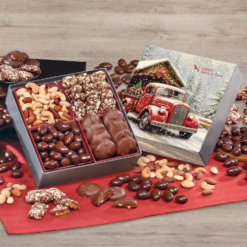 Holiday Gift Box with Gourmet Treats