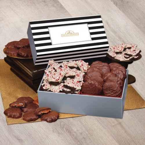 Peppermint Bark & Pecan Clusters in Gift Box