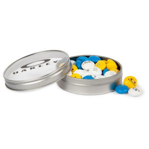 Personalized 1.5 oz M&M'S® in Silver Tin with Custom Lid