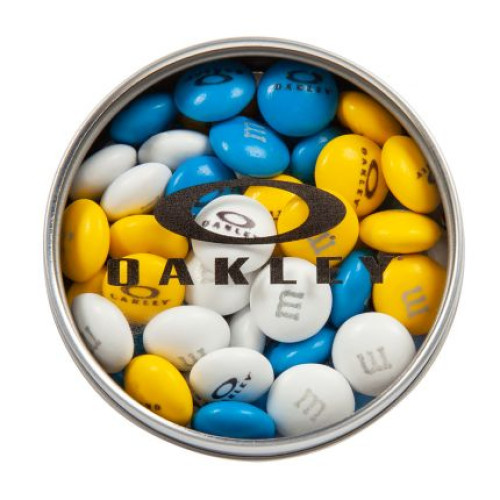 Personalized 1.5 oz M&M'S® in Silver Tin with Custom Lid