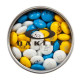 Personalized 1.5 oz M&M'S® in Silver Tin with Custom Lid