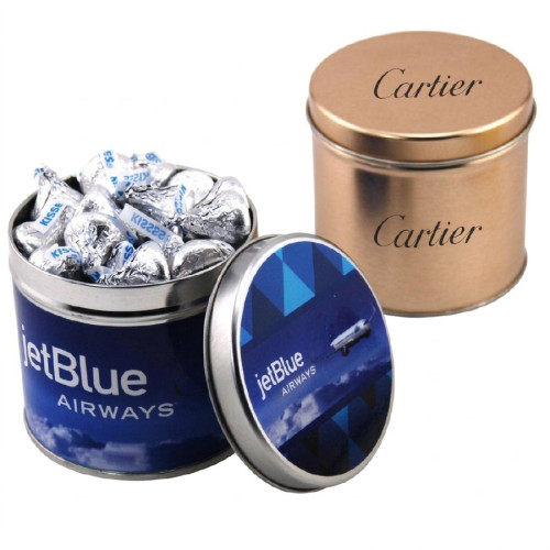 Round Tin with Hershey Kisses Round Tin with Hershey Kisses