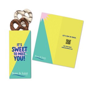 Full-Color Custom Sweeter Cards with Chocolate Dipped Pretzels