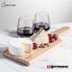 Swissmar® Bamboo Board & 2 Stemless Wine Glasses