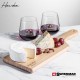 Swissmar® Bamboo Board & 2 Stemless Wine Glasses