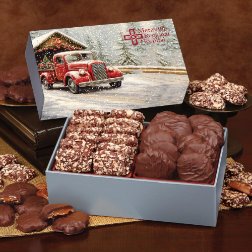 Toffee & Pecan Clusters in Holiday Gift Box Toffee & Pecan Clusters in Holiday Gift Box