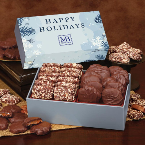 Toffee & Pecan Clusters in Holiday Gift Box Toffee & Pecan Clusters in Holiday Gift Box