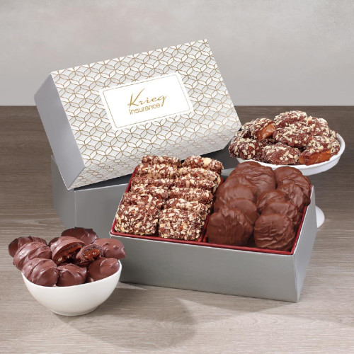 Toffee & Pecan Clusters in Holiday Gift Box Toffee & Pecan Clusters in Holiday Gift Box