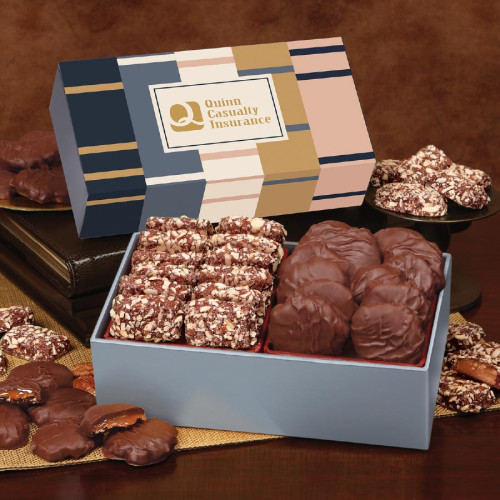 Toffee & Pecan Clusters in Holiday Gift Box Toffee & Pecan Clusters in Holiday Gift Box