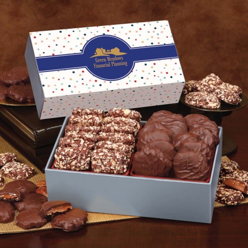 Toffee & Pecan Clusters in Holiday Gift Box Toffee & Pecan Clusters in Holiday Gift Box